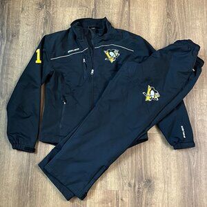 Bauer Team Apparel Hockey Warm Up Jacket and Pants Pittsburgh Penguins Sz XL
